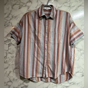 Madewell flannel courier shirt - sunrise stripe XS